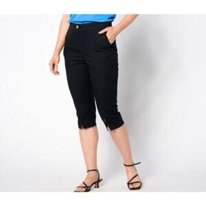 Isaac Mizrahi Black Size 18W Brushed Sateen Pedal Pusher Pants NWOT A644962